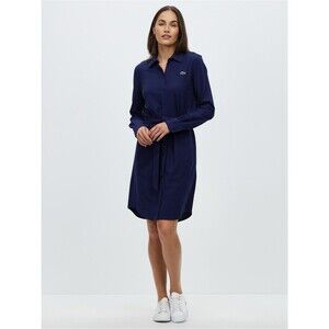 Lacoste Women's Short Sleeves Collared Slim Fit T-Shirt Polo Blue Dress Size 38